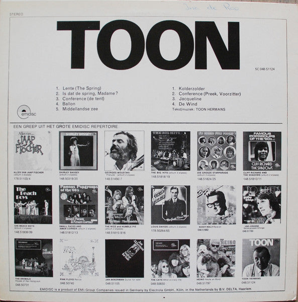 Toon Hermans - Toon (LP) 51735 Vinyl LP Vinyl Goed / Hoes Goed
