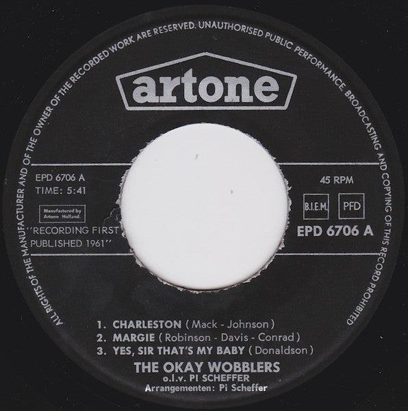 Okay Wobblers o.l.v. Pi Scheffer - Anno 1925 17244 Vinyl Singles EP Vinyl Goed / Hoes Goed