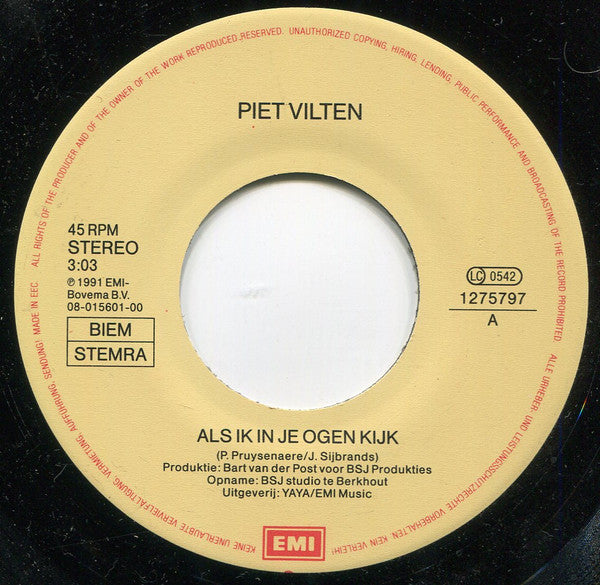 Piet Vilten – Wenn ich in deine Augen schaue 31522