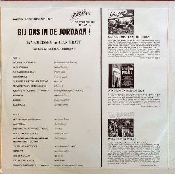 Jan Gorissen En Jean Kraft - Johnny Hoes Presenteert: Bij Ons In De Jordaan ! (LP) 46289 Vinyl LP Vinyl Goed / Hoes Goed