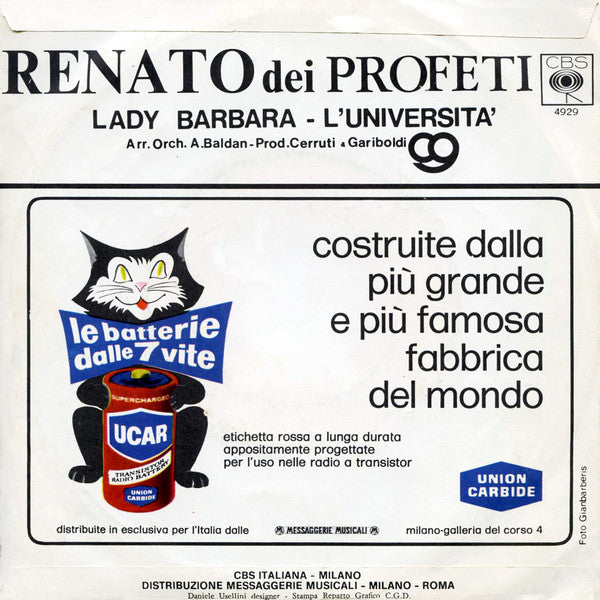 Renato Dei Profeti - Lady Barbara 32824 Vinyl Singles Vinyl Goed / Hoes Goed