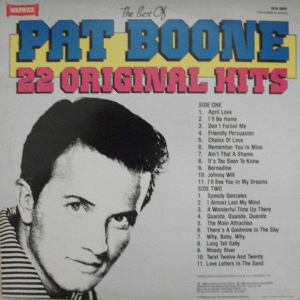 Pat Boone - The Best Of Pat Boone - 22 Original Hits (LP) 50290 Vinyl LP Vinyl Goed / Hoes Goed