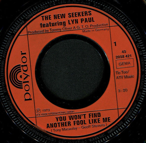 New Seekers - You Won't Find Another Fool Like Me 30287 Vinyl Singles Vinyl Goed / Hoes Goed