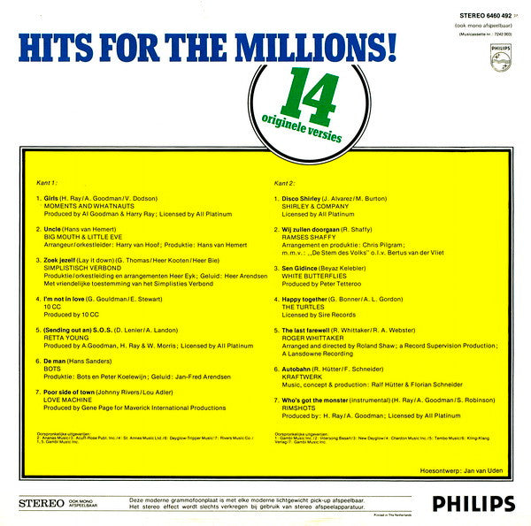 Various - Hits For The Millions (LP) 51987 Vinyl LP Vinyl Goed / Hoes Goed