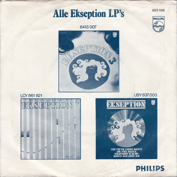 Ekseption - Peace Planet (From Suite No.* - J.S. Bach) Vinyl Singles Vinyl Zeer Goed / Hoesje Goed "VINYLSINGLES.NL"