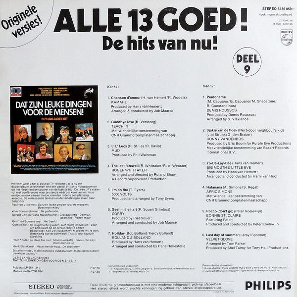 Various - Alle 13 Goed! Deel 9 (LP) 43120 Vinyl LP Vinyl Goed / Hoes Goed