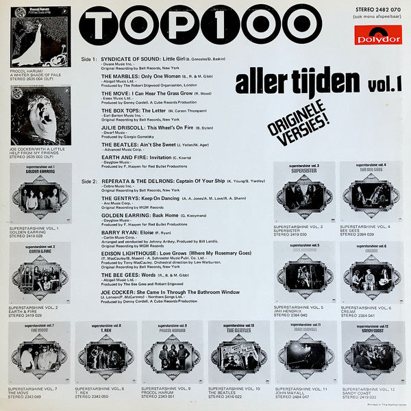Various - Top 100 Aller Tijden Vol.1 (LP) 51769 Vinyl LP Vinyl Goed / Hoes Goed