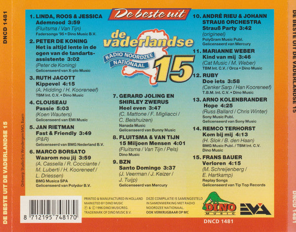 Various - De Beste Uit De Vaderlandse 15 (CD) 70535 Compact Disc Goede Staat