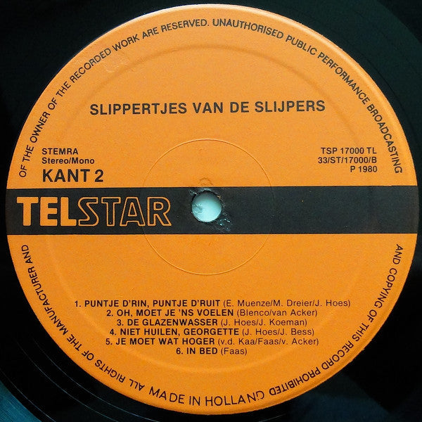 Slijpers - Slippertjes Van De Slijpers (LP) 52157 Vinyl LP Vinyl Goed / Hoes Goed