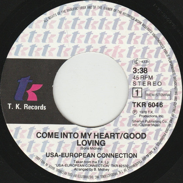 USA-European Connection - Come Into My Heart 15010 Vinyl Singles Vinyl Goed / Hoes Goed