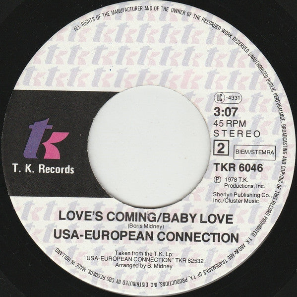 USA-European Connection - Come Into My Heart 15010 Vinyl Singles Vinyl Goed / Hoes Goed