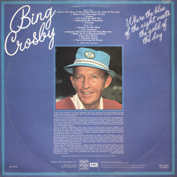 Bing Crosby - Where The Blue Of The Night Meets The Gold Of The Day (LP) Vinyl LP Vinyl Zeer Goed / Hoesje Goed "VINYLSINGLES.NL"