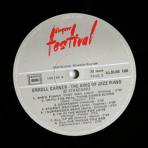 Erroll Garner - The King Of Piano Jazz - 32 Standards (LP) Vinyl LP Vinyl Zeer Goed / Hoesje Goed "VINYLSINGLES.NL"