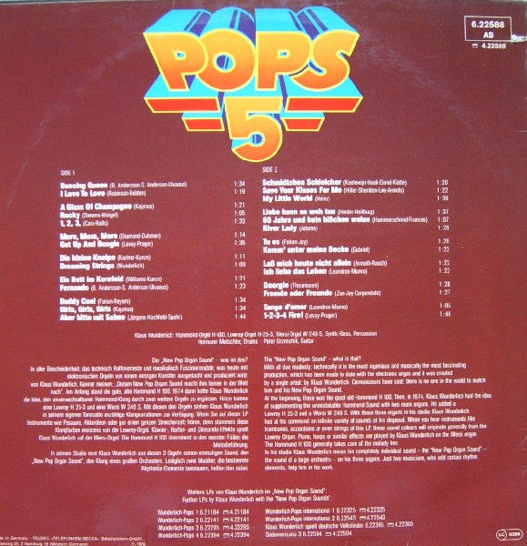 Klaus Wunderlich - Wunderlich Pops 5 (LP) Vinyl LP Vinyl Goed / Hoes Goed