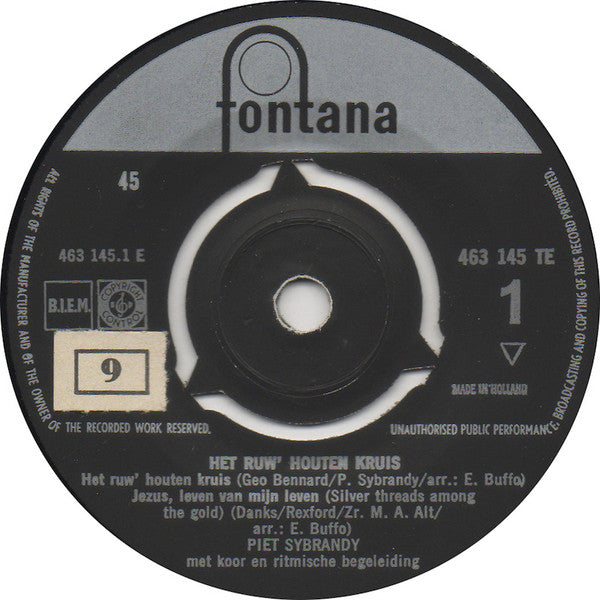 Piet Sybrandy - Het Ruw' Houten Kruis 18781 Vinyl Singles EP Vinyl Goed / Hoes Goed