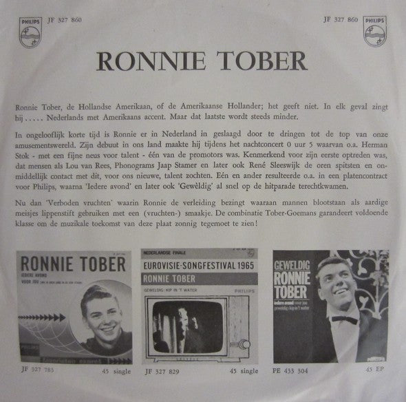 Ronnie Tober - Zonder Jou 31117 Vinyl Singles Vinyl Goed / Hoes Goed