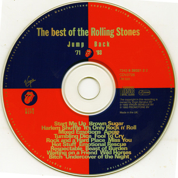 Rolling Stones - Jump Back (The Best Of The Rolling Stones '71 - '93) (CD) 70633 Compact Disc Goede Staat