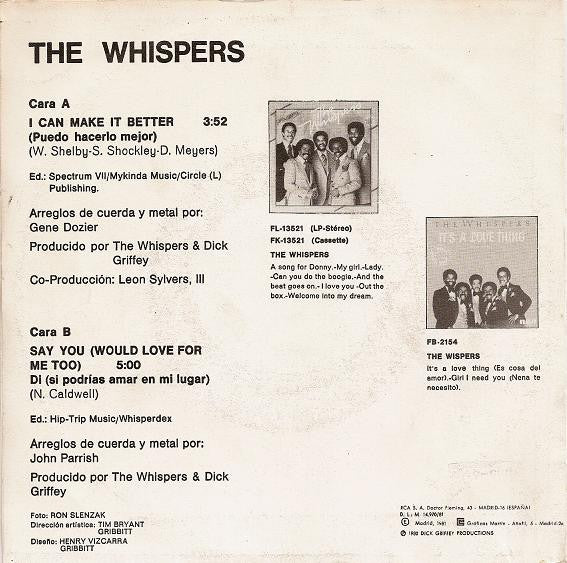 Whispers - I Can Make It Better 32906 Vinyl Singles Vinyl Goed / Hoes Goed
