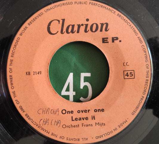 Orkest Frans Mijts - One Over One 15755 Vinyl Singles EP Vinyl Goed / Hoes Goed