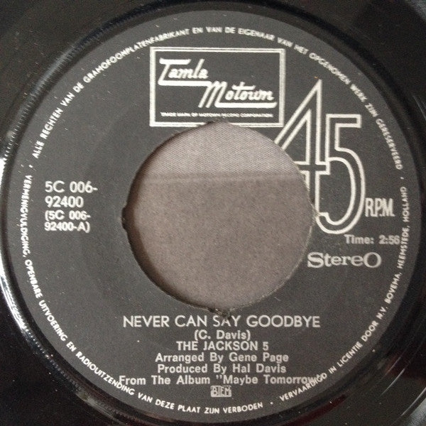 Jackson 5 - Never Can Say Goodbye 33069 Vinyl Singles Vinyl Goed / Hoes Goed
