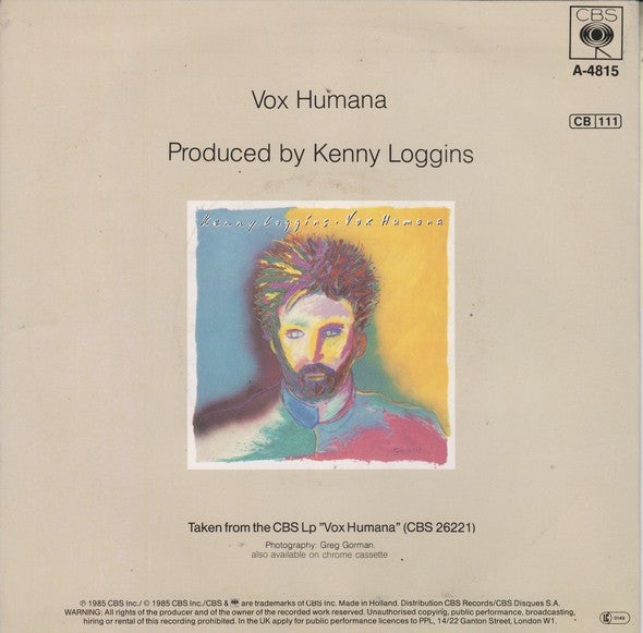 Kenny Loggins - Vox Humana 37295 (B) Vinyl Singles Vinyl Goed / Hoes Redelijk