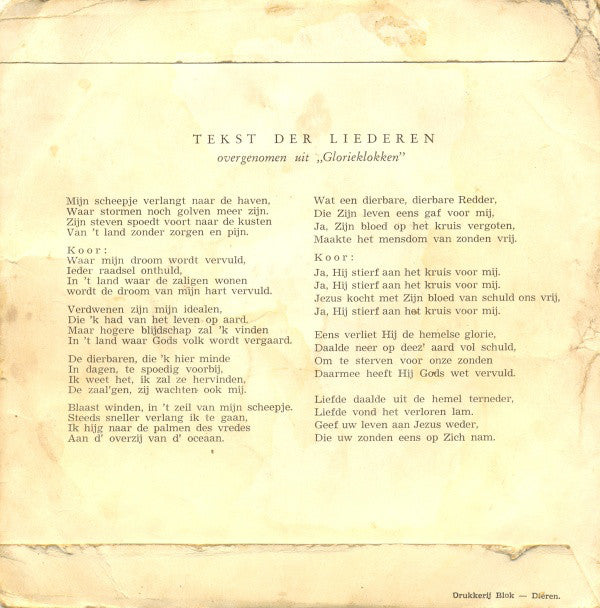 Zingende Zusjes, Henny van der Vlerk en Henny Godvliet - Glorieklanken 25749 Vinyl Singles Vinyl Goed / Hoes Goed