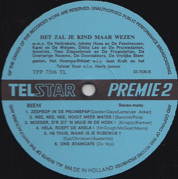 Various - Johnny Hoes Presenteert: Het Zal Je Kind Maar Wezen! (LP) 49983