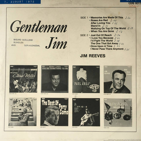 Jim Reeves - Gentleman Jim (LP) 40620 Vinyl LP Vinyl Goed / Hoes Goed