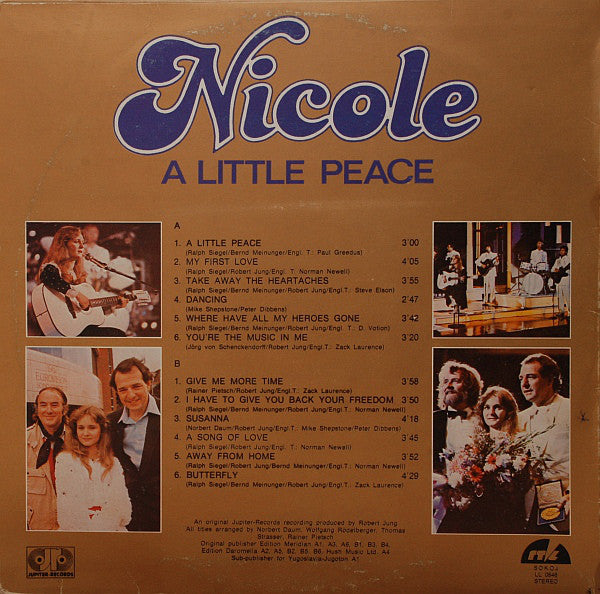 Nicole - A Little Peace (LP) 41517 Vinyl LP Vinyl Goed / Hoes Goed
