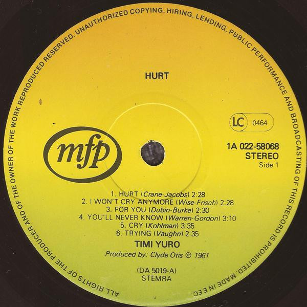 Timi Yuro - Hurt (LP) 49027