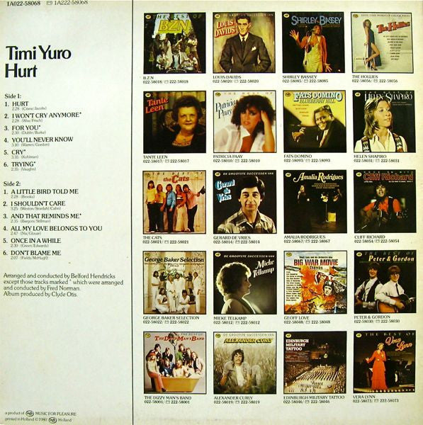 Timi Yuro - Hurt (LP) 49027 Vinyl LP Vinyl Goed / Hoes Goed