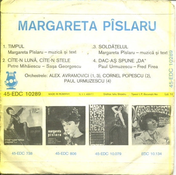 Margareta Pâslaru - Timpul 31017 Vinyl Singles Vinyl Goed / Hoes Goed