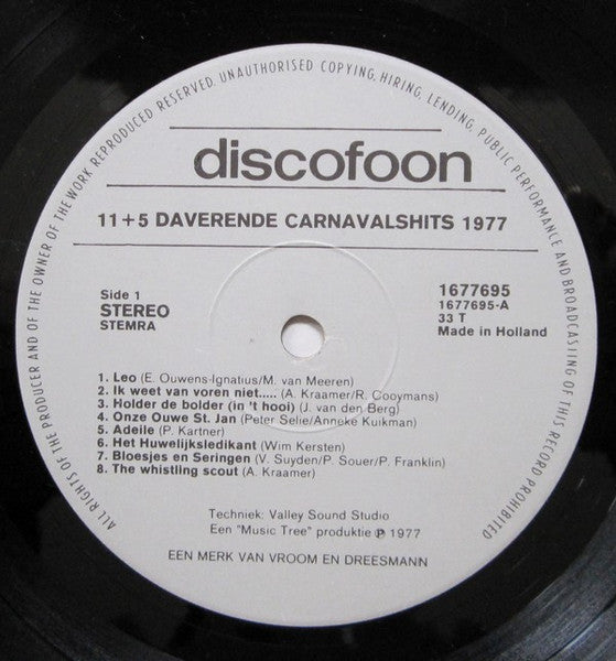 Verschiedene – Elf + 5 Daverende Carnavals Hits '77 (LP) 48138 (B)
