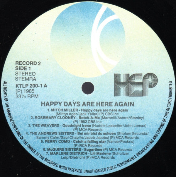 Various - Happy Days Are Here Again (LP) 51642 Vinyl LP Dubbel Vinyl Goed / Hoes Goed