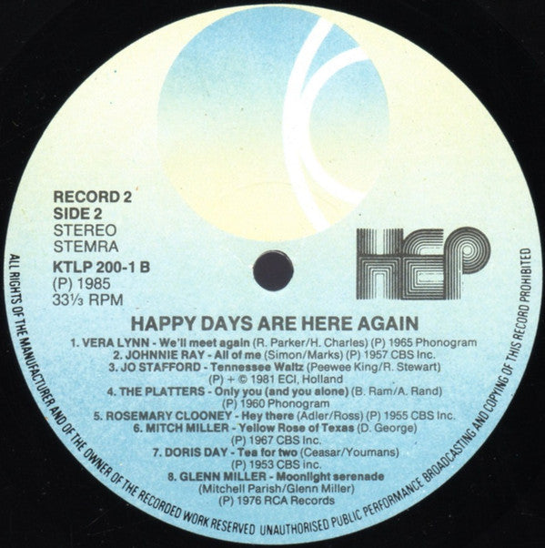 Various - Happy Days Are Here Again (LP) 51642 Vinyl LP Dubbel Vinyl Goed / Hoes Goed
