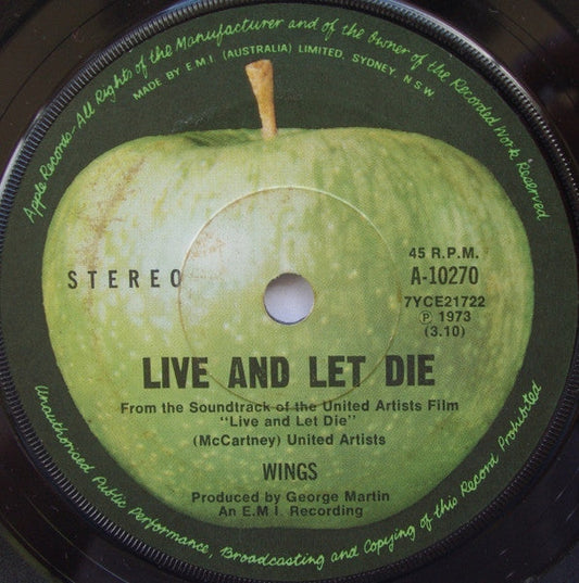 Wings - Live And Let Die 41840 Vinyl Singles Vinyl Redelijk / Hoes Generic