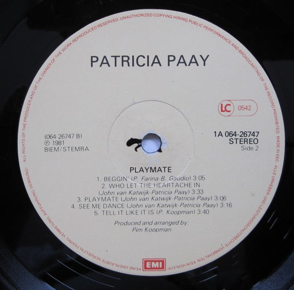 Patricia Paay – Playmate (LP) 40966