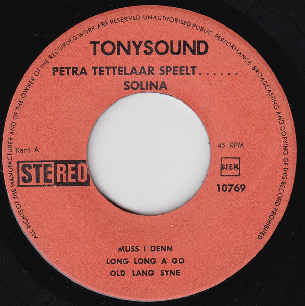 Petra Tettelaar - Petra Tettelaar Speelt...... Solina 14158 Vinyl Singles EP Vinyl Goed / Hoes Goed