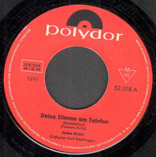 Sacha Distel - Deine Stimme Am Telefon (Endstation) 42256 Vinyl Singles Toevoegen Vinyl Goed / Hoes Generic