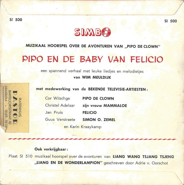 Pipo De Clown - Pipo En De Baby Van Felicio 33155 Vinyl Singles Vinyl Goed / Hoes Goed