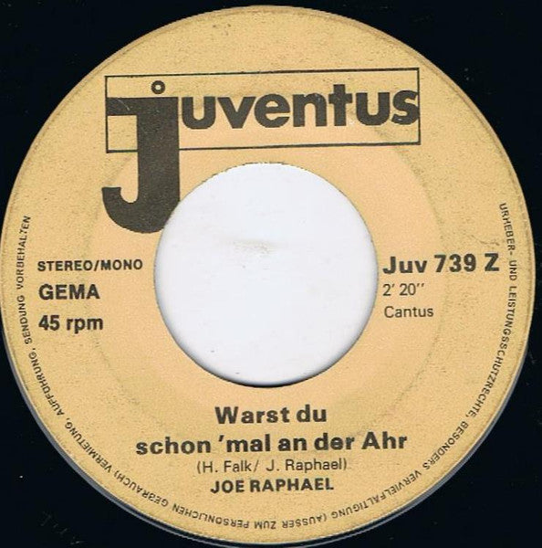 Joe Raphael - Hier Ein Küsschen Und Da Ein Küsschen 34515 Vinyl Singles Vinyl Goed / Hoes Goed