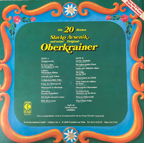 Slavko Avsenik Und Seine Original Oberkrainer - Die 20 Besten (LP) 52349 Vinyl LP Vinyl Goed / Hoes Goed