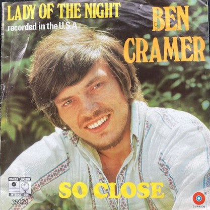 Ben Cramer - Lady Of The Night Vinyl Singles Vinyl Zeer Goed / Hoesje Goed "VINYLSINGLES.NL"