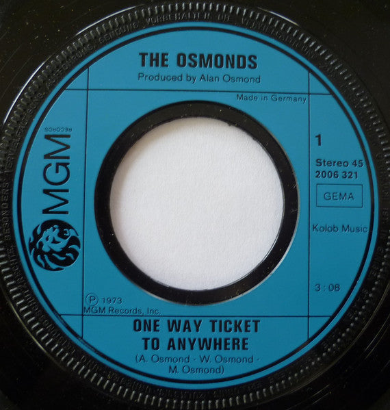 Osmonds - One Way Ticket To Anywhere 12804 Vinyl Singles Vinyl Goed / Hoes Goed