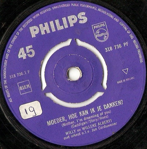 Willy & Willeke Alberti - Moeder, Hoe Kan Ik Je Danken? 42548 Vinyl Singles Vinyl Goed / Hoes Generic