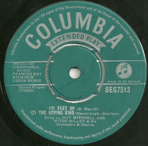 Guy Mitchell - Guy Mitchell Vinyl Singles EP Vinyl Zeer Goed / Hoesje Goed "VINYLSINGLES.NL"