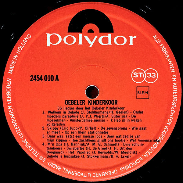 Oebeler Kinderchor - 36 Kinderlieder gesungen vom Oebeler Kinderchor (LP) 49155