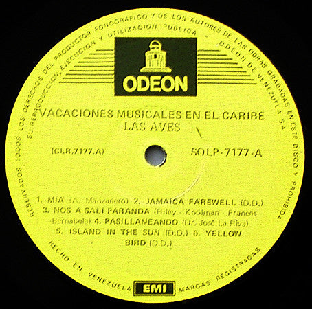 Las Aves – Vacaciones Musicales En El Caribe (LP) 43080 Vinyl LP Vinyl Goed / Hoes Goed