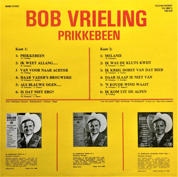 Bob Vrieling - Prikkebeen (LP) Vinyl LP Vinyl Zeer Goed / Hoesje Goed "VINYLSINGLES.NL"