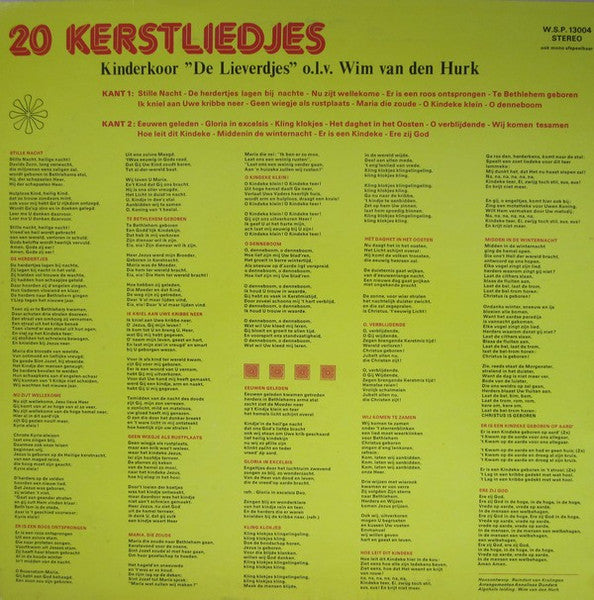 Kinderkoor De Lieverdjes - 20 Kerstliedjes (LP) 50787 Vinyl LP Vinyl Goed / Hoes Goed